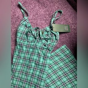 Wild Fable Checkered Green Slip dress